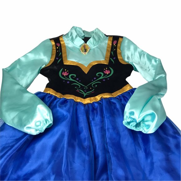 Halloween Costume Girl's Kid / Youth FROZEN Princess Anna Blue Full Tulle Skirt. - Picture 2 of 16